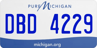 MI license plate DBD4229
