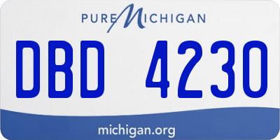 MI license plate DBD4230