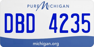 MI license plate DBD4235