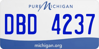 MI license plate DBD4237