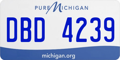 MI license plate DBD4239