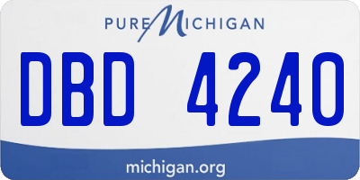 MI license plate DBD4240