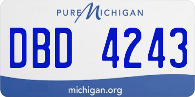 MI license plate DBD4243