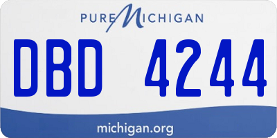 MI license plate DBD4244