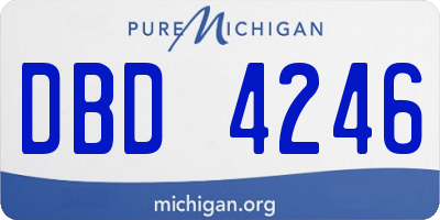 MI license plate DBD4246