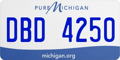 MI license plate DBD4250