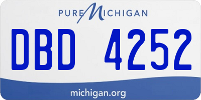 MI license plate DBD4252