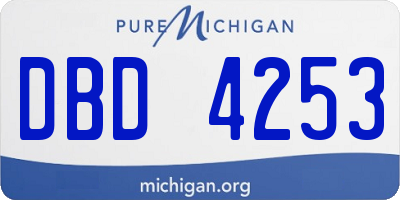 MI license plate DBD4253