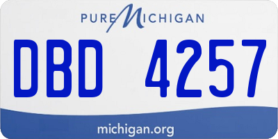 MI license plate DBD4257