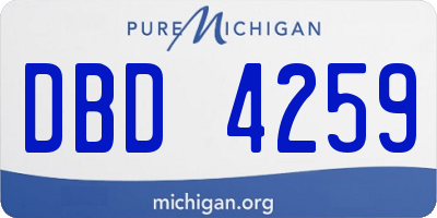 MI license plate DBD4259