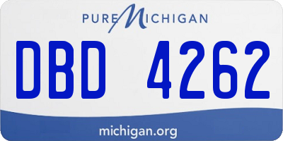 MI license plate DBD4262