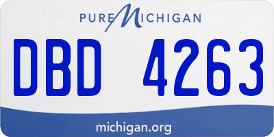 MI license plate DBD4263