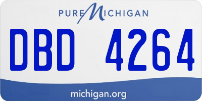 MI license plate DBD4264