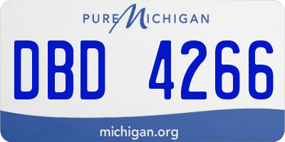 MI license plate DBD4266