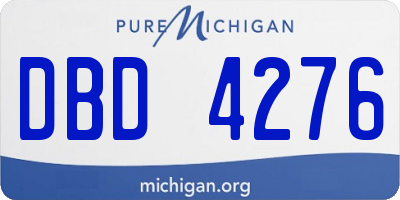 MI license plate DBD4276