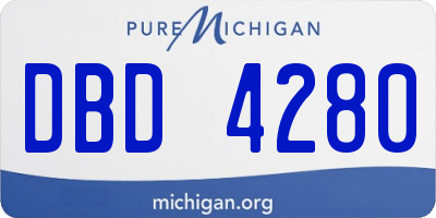 MI license plate DBD4280