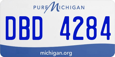 MI license plate DBD4284