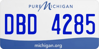 MI license plate DBD4285