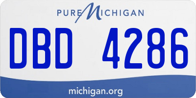 MI license plate DBD4286