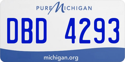 MI license plate DBD4293