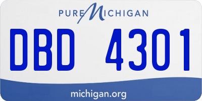 MI license plate DBD4301