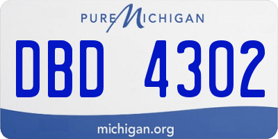 MI license plate DBD4302