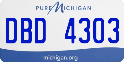 MI license plate DBD4303