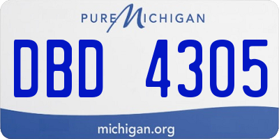 MI license plate DBD4305