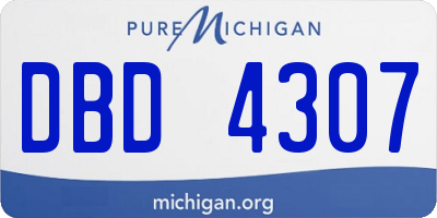 MI license plate DBD4307
