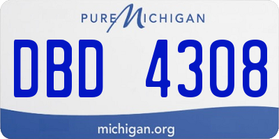 MI license plate DBD4308