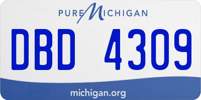 MI license plate DBD4309
