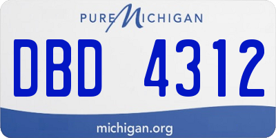 MI license plate DBD4312