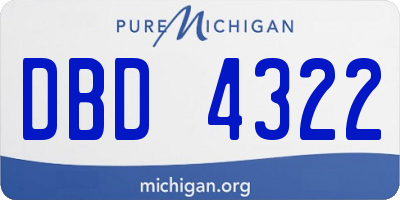 MI license plate DBD4322