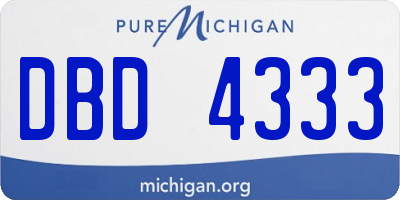 MI license plate DBD4333