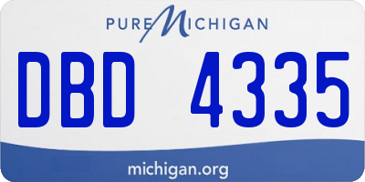 MI license plate DBD4335