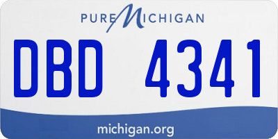 MI license plate DBD4341