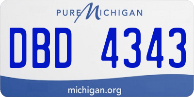 MI license plate DBD4343