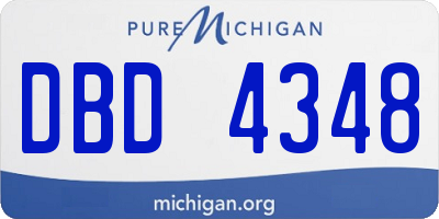 MI license plate DBD4348