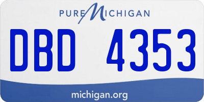 MI license plate DBD4353