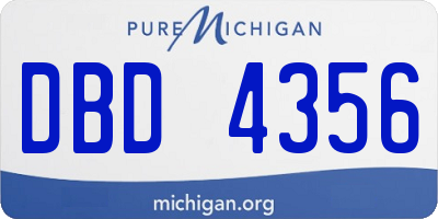 MI license plate DBD4356