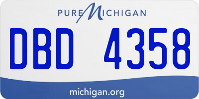 MI license plate DBD4358