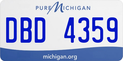 MI license plate DBD4359