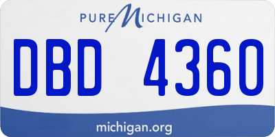 MI license plate DBD4360