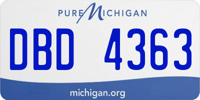 MI license plate DBD4363