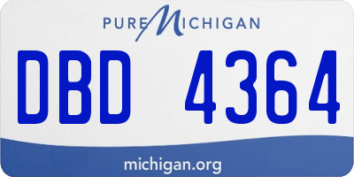 MI license plate DBD4364