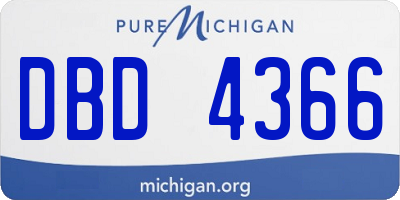 MI license plate DBD4366