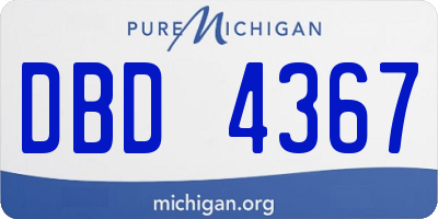 MI license plate DBD4367