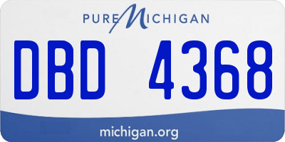MI license plate DBD4368