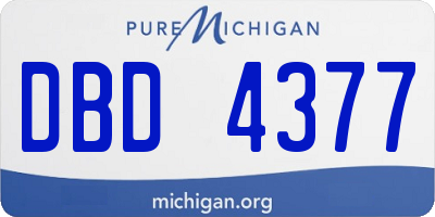 MI license plate DBD4377