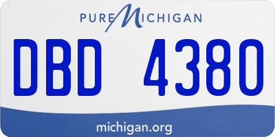 MI license plate DBD4380